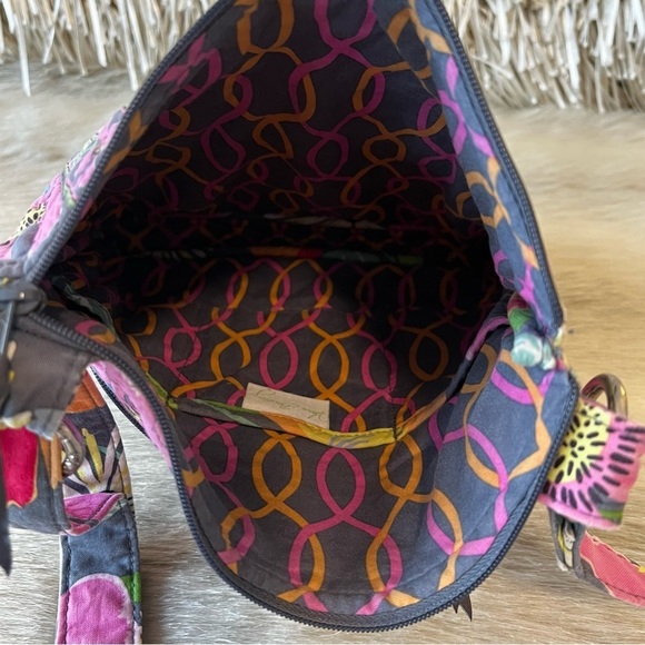 VERA BRADLEY Va Va Bloom 2012 Zip Hipster Crossbody Gray Pink Yellow Floral - Picture 15 of 17